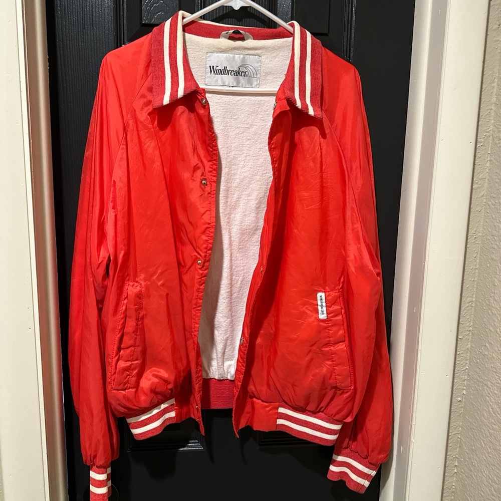 Vintage 70s/80s Windbreaker Brand Red Jacket - XL